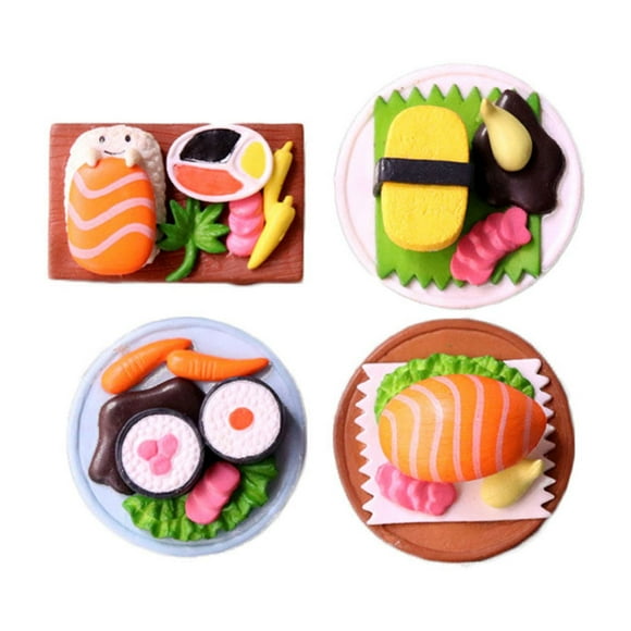 Miangastore 4Pcs Artificial Sushi Model Fake Food Realistic Japanese Food (Style Random)