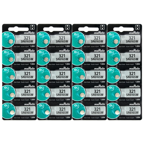 20 x Murata 321 Silver Oxide Batteries 1.55V SR616SW SR616 Watches 0% Mercury