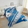 thumbnail image 3 of Erosebridal Sports Football Bedding Comforter Sets White and Sky Blue Rugby Helmet Bedding Queen, American Football City Themed Comforter Set Retro 3D Ball Game Quilt with 2 Pillowcases(Detroit), 3 of 6