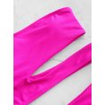 thumbnail image 2 of ZAFUL for Women Swimwear Skew Collar Neon Cutout High Leg Tankini Swimsuit Dimorphotheca Magenta 2XL, 2 of 7