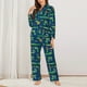 thumbnail image 2 of Balery Little Pirate Crocodile Conjunto de Pijama con Estampado para Mujer, Conjunto de Dos Piezas con Manga Larga, Ropa de Dormir Suave con Bolsillos, Pijamas Cómodos-Large, 2 of 7