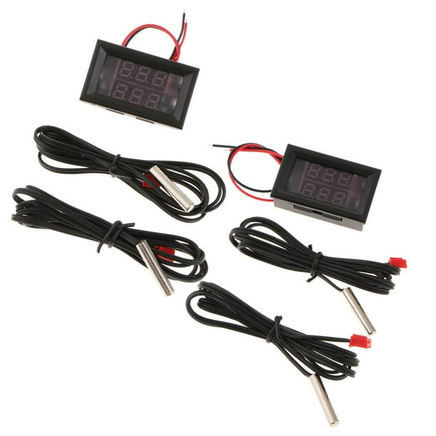 Sensores De Temperatura Digitales De 2 Piezas Medición De La Temperatura Interior Y Exterior Del Automóvil / Sala Con Aire Acondicionado shamjiam Termómetro electrónico digital