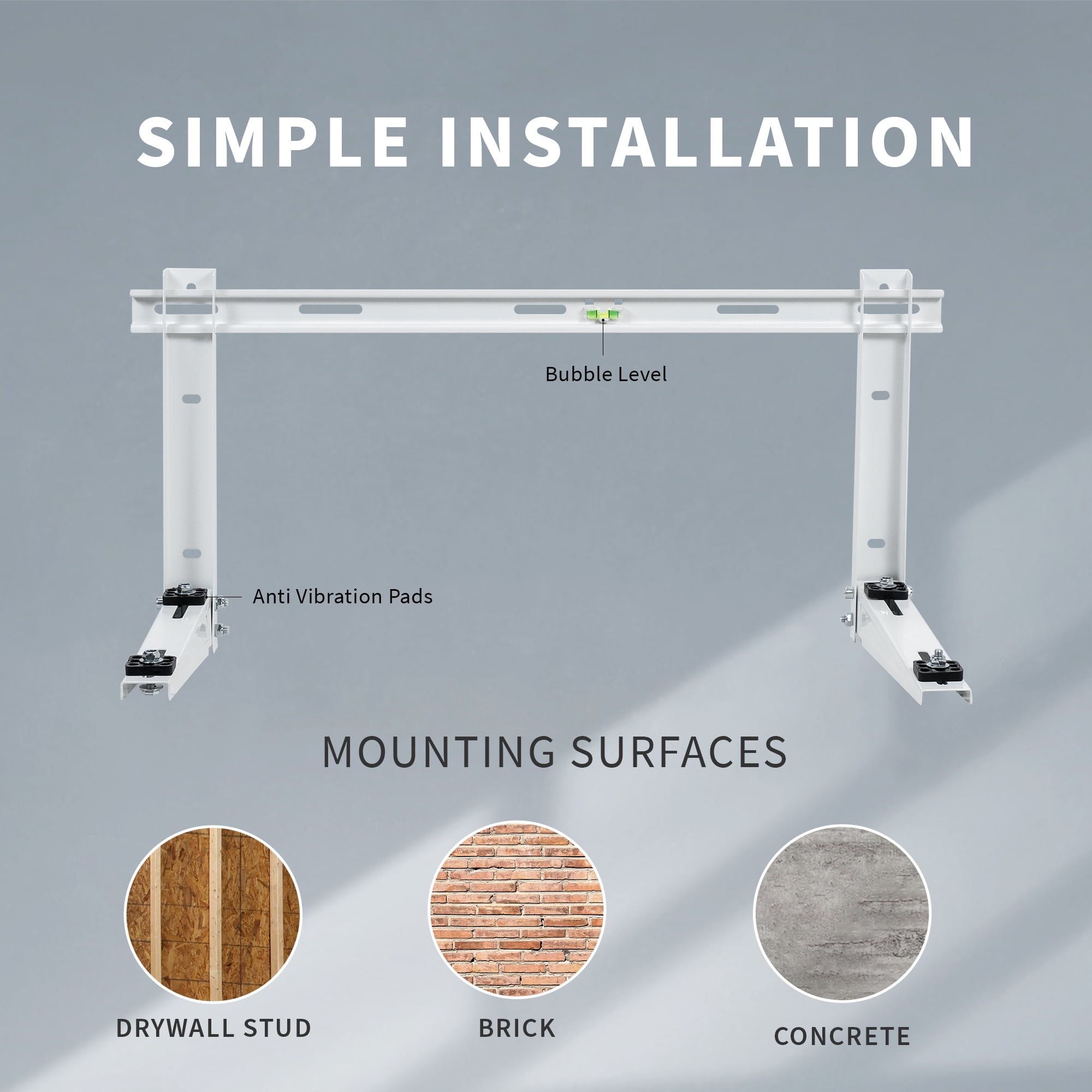 VIVO Steel Mini Split Air Conditioner Adjustable Wall Mount