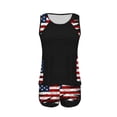 thumbnail image 6 of Women's 4th of July Tankini Swimsuit with Built-in Bra, Americans Flags Print Racerback Tank Top and Shorts with Pockets, Modest Bathing Suit, 6 of 7