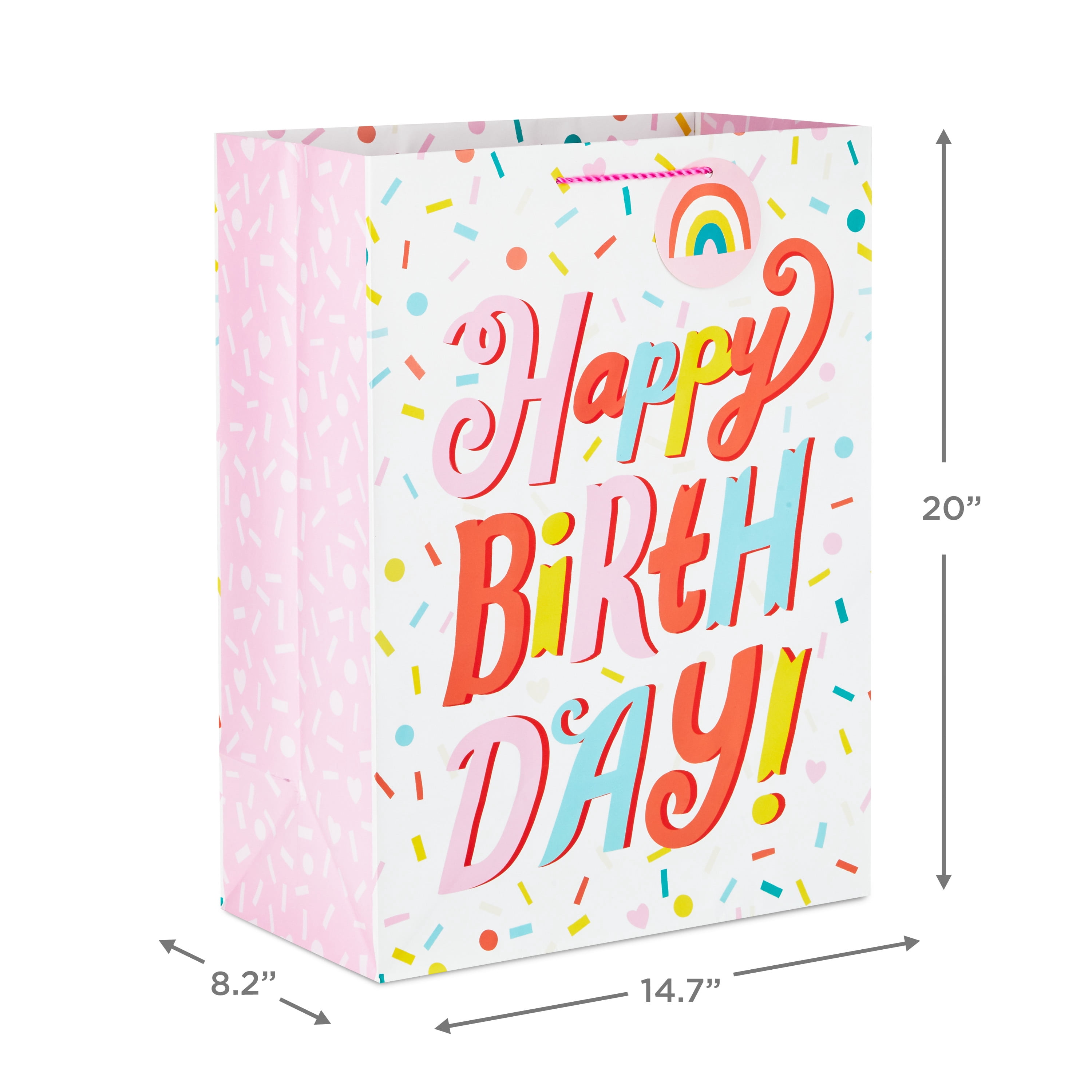 Hallmark Jumbo Gift Bag, Pink and Red Retro