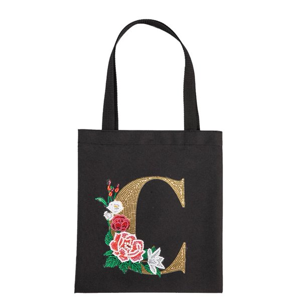 Bolso de mano con pintura de diamantes para manualidades en el hogar, bolsa de mano A-Z bricolaje, con taladro de mosaico, respetuoso con el medio ambiente, para almacenamiento de compras, punto de cr