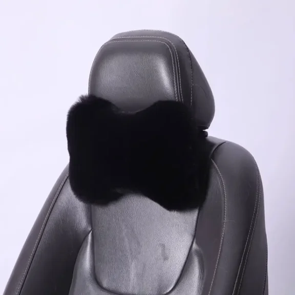 Winter Car Seat Neck Rest Pillow Plush Car Headrest Plush Cushion Warmth and Comfort Universal Lumbar Pillow Support Accessories