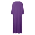 thumbnail image 6 of Puliio Robes For Women Solid Color Quarter Sleeve Loose Maternity Nursing Bathrobe Dress Lightweight Cozy Nightgown,Size S, 6 of 6