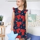 thumbnail image 4 of Balery Rose Flower Camisón de princesa para niñas, pijama de algodón con mangas abullonadas, suave y bonito.-Medium, 4 of 6