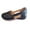 Black, variant on Women Flat Shoes Slip on Round Toe Breathable Wide Width Comfy Loafer Shoes Size 9