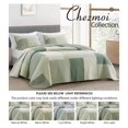 thumbnail image 6 of Echoworld Elm 3-Piece Chic Patchwork Quilt Set - Green Floral Striped Coverlet - Pre-Washed Cotton Lightweight Reversible Bedspread, Queen Size, 6 of 7