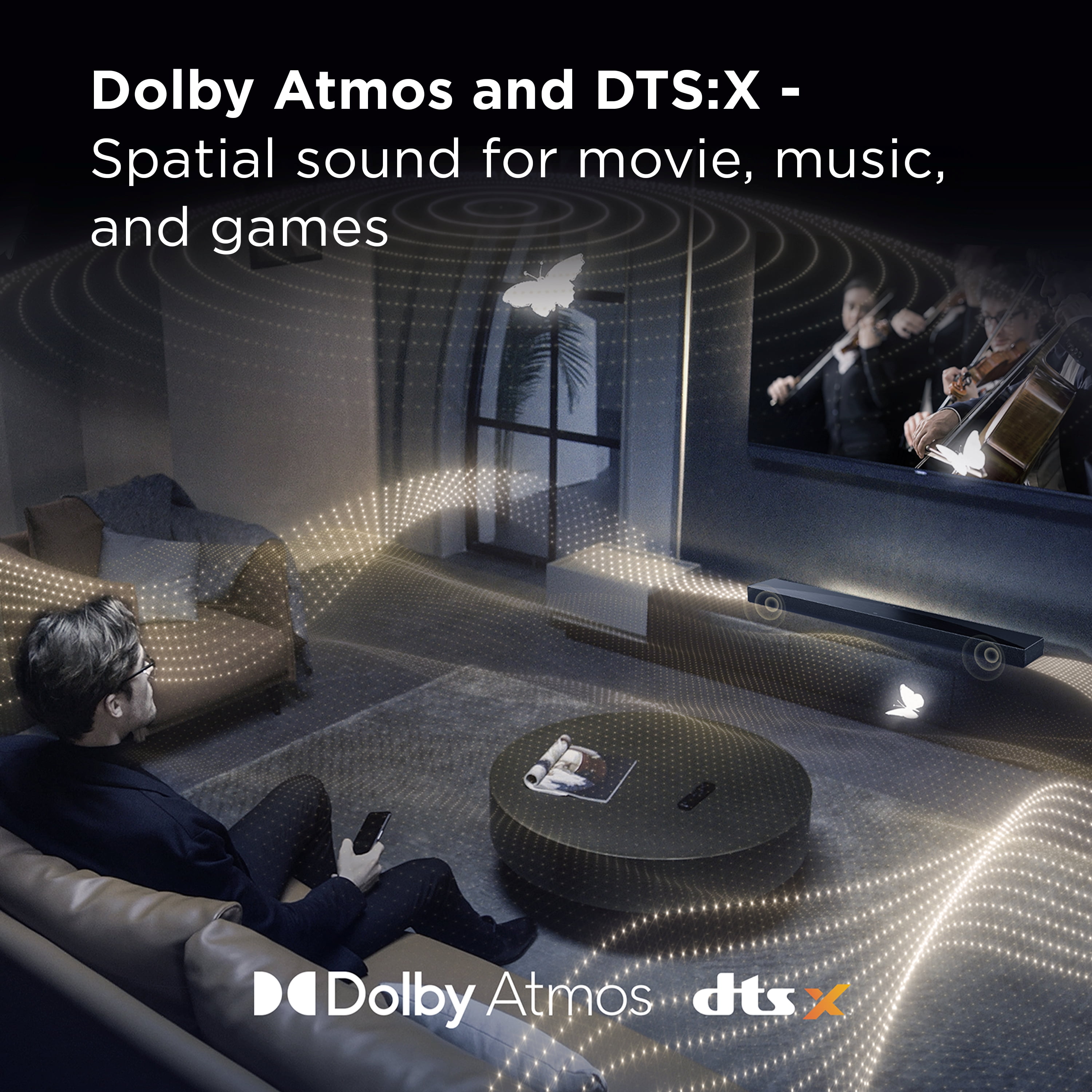 TCL Q65H Q Series 5.1 Channel Soundbar with Dolby Atmos, DTS:X, Ray Danz Technology, Wireless Subwoofer, and Bluetooth Music Streaming - Q65H