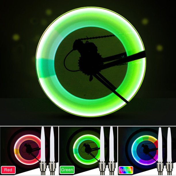Muyoka 2 uds ciclismo bicicleta rueda neumático lámpara luz bicicleta luces coche Motor neón Flash lámpara Muyoka Hogar