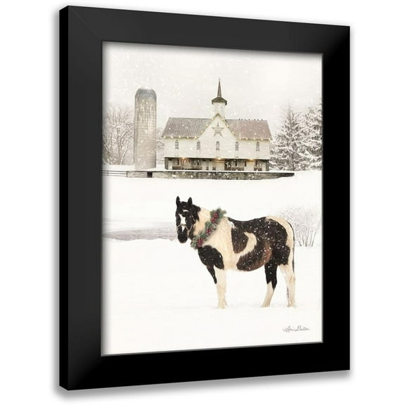 Deiter, Lori 12x14 Black Modern Framed Museum Art Print Titled - Ready for Christmas Horse