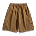 thumbnail image 4 of LTTVQM Men's Cargo Shorts Elastic Waistband Drawstring Summer Casual Cotton Shorts Relaxed Fit Lightweight Workout Short Pants with 4 Pockets Coffee L, 4 of 5