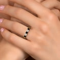 thumbnail image 4 of Gem Stone King 10K Yellow Gold Black Diamond and White Topaz Wedding-Bands Ring for Women | 0.94 Cttw | Round 3.5MM | Gemstone April Birthstone | Size 8, 4 of 6