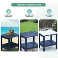 thumbnail image 4 of KINGYES 2-Tier Outdoor Side Table Set of 2, HDPE All Weather Adirondack Small Patio Tables, For Garden Balcony Pool Indoor, Navy, 4 of 11
