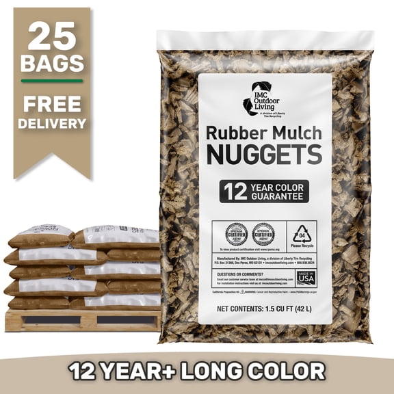 GroundSmart 12  Year Cypress Rubber Mulch, 37.5 Cu Ft