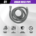 thumbnail image 6 of New Arrivals Drain Hose Extension Set Universal Washing Machine 10Ft, Include Bracket Connector and Clamps Hoses, 6 of 10