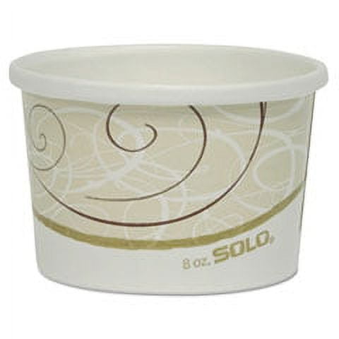 SOLO Flexstyle Double Poly Paper Containers 8 oz Symphony Design 25/Pack H4085SYM