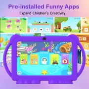 Android Tablet 7 Inch Kids Tablet with Protective Case, 4GB+32GB (Supports 512GB), Dual Cameras, 3000mAh Battery, WiFi 6, 1080P HD - Perfect Holiday/Birthday Gift