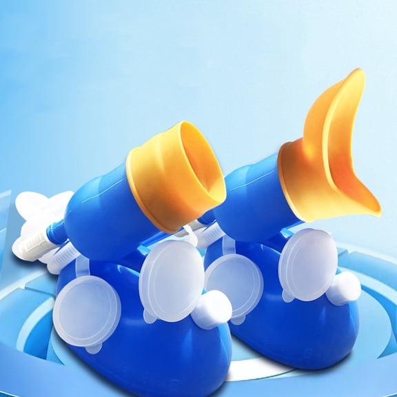 Blue Femen's 2000ML Portable Twoport with Tube Potty Pee Bottle Male Urinal Collector for Hospital Camping Car Travel Toilet Urinal