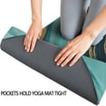 thumbnail image 3 of Teal Gold Marble Pattern Hot Yoga Mat Towel Non Slip for Hot Yoga - Quick-Drying Yoga Mat Cover with 4 Corner Pockets with Travel Bag - Hot Yoga Towel Non Slip 74"x26", 3 of 6