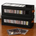 thumbnail image 2 of Lttoisl Foldable Oxford Cloth CD Storage Box, Clear Window & Dustproof Lid, Media Organizer for DVDs Movies Games, Home Office or Media Room, Space Saving Collapsible CD Case, 2 of 8