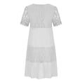 thumbnail image 4 of Fankiway Robe en Dentelle Plissée Taille Haute Col Rond Printemps et Été pour Femmes Courbes Robes de Printemps pour Femmes 6574, 4 of 6