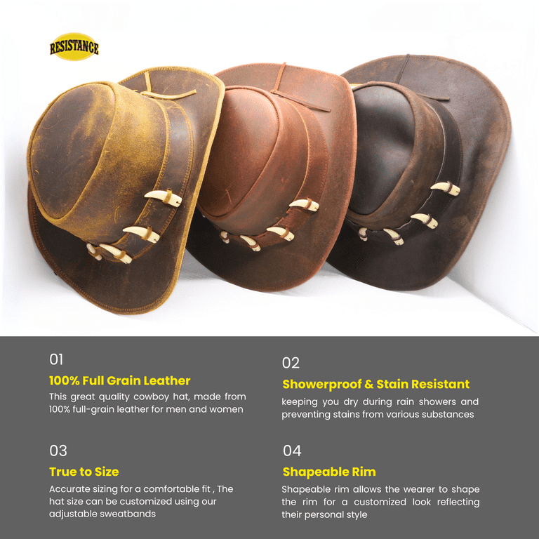 Resistance Premium Australian Leather Cowboy Hat Crocodile  display picture 2