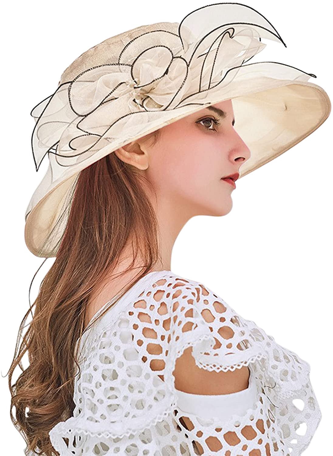 2025 Derby Hats For Women Ladies, Classy Organza Church Tea 