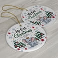 thumbnail image 3 of Cute Baby Elephant First Christmas Ornament 2025, Ornament Baby’s 1st Christmas Keepsake, Custom Name Text Birthday Christmas Ornament Gift for New Dad Mom Newborn, 3 of 5