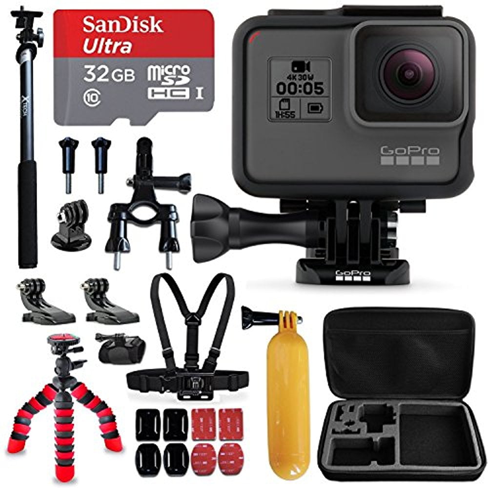 GoPro HERO5 Black Camera + Sandisk 32GB Micro SD Memory Card + Hard
