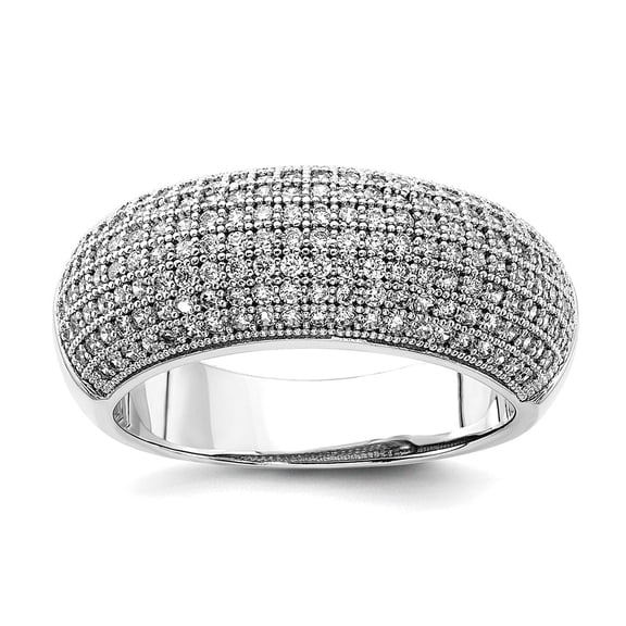 925 Sterling Silver and Cubic Zirconia Fancy Polished Ring Size 8 Ring for Women