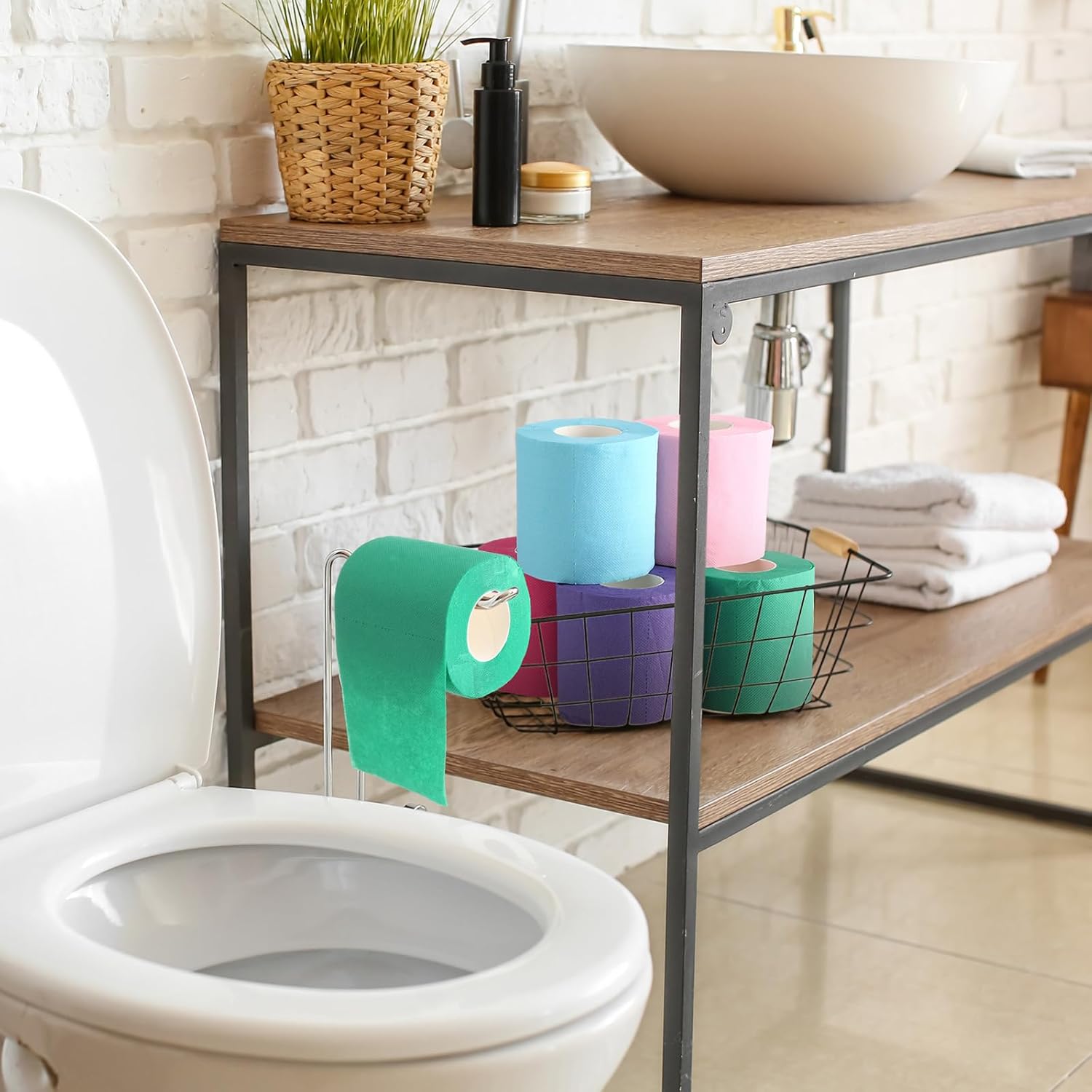 8 Rolls Colored Toilet Paper Multicolor Funny Novelty Toilet Paper Gift Sustainable and Soft for Home Decoration, Office, Halloween, Fall, Xmas Party, Camping, Travel(Multicolor)