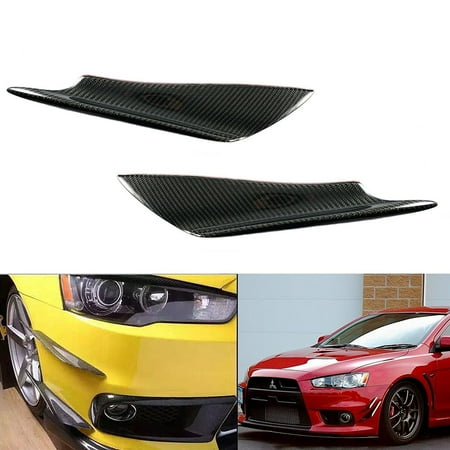 Acura Rsx Evo Carbon Fiber - Xotic Tech 2x Carbon Fiber Trim Front Bumper Canards Splitters Spoty Look for Lancer EVO X 10 2008-2017