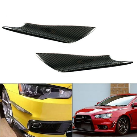 Xotic Tech 2x Carbon Fiber Trim Front Bumper Canards Splitters Spoty Look for Lancer EVO X 10