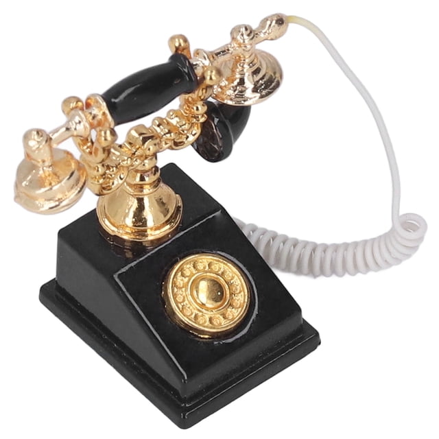 Modelo de Teléfono Decorativo Retro BuyWeekMX Miniatura Casa de Muñecas Aleación