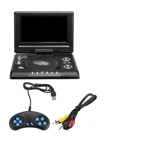 Portable DVD Viewer 7.8 Inch DVD Widescreen 270° Rotatable DVD Player Support for Game Function ,Compact Size