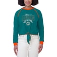 thumbnail image 4 of Women's WEAR by Erin Andrews Aqua/Orange Miami Dolphins Tie-Front Long Sleeve Top, 4 of 4