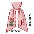 thumbnail image 2 of Secfreeship Christmas Wreath Sash, Striped Fabric Decorative Ribbon with Embroidered Tree and Letter, Holiday Hanging Ornament for Front Door Wall Window, 2 of 7