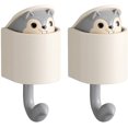 thumbnail image 1 of Gancho adhesivo Gancho de ardilla, Gancho para colgar en la pared de plástico autoadhesivo impermeable sin rastro 2 PCS (Gris) JAMW Sencillez, 1 of 5