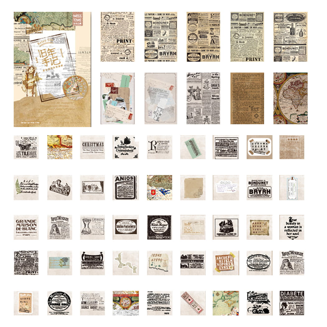 50 Sheets Decorative Vintage Journal Diary Paper  City Sticker New 