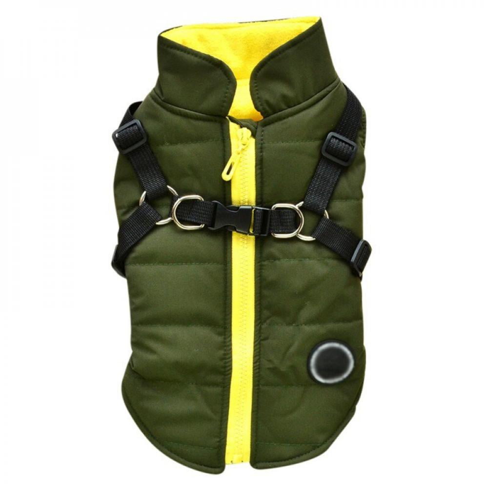 CUTELOVE Pet Dog Jacket with Harness Winter Warm Dog Clothes for