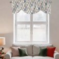 thumbnail image 3 of Tie Up Valance Curtain for Kitchen, Farm Teal Leaf Retro Linen Rod Pocket Short Curtains Adjustable Tie-Up Shade Valances, Abstract Leaves Seamless Window Treatment for Bathroom Living Room Bedroom, 3 of 9