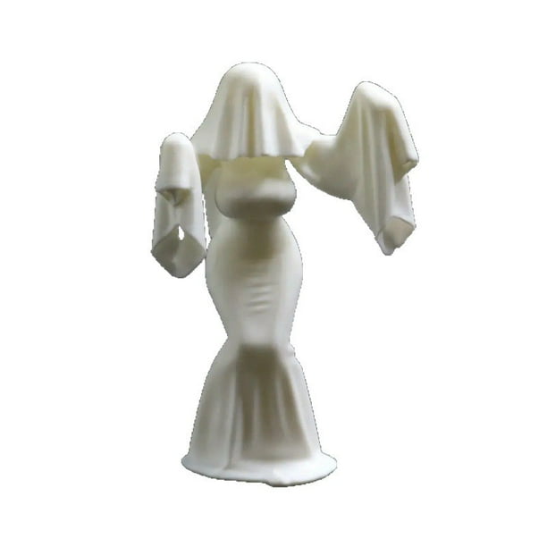Figura de novia fantasma impresa en 3D para decoración de Halloween, 14 cm