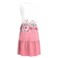 thumbnail image 7 of Karight Womens Floral Print Sleeveless Dress V Neck Button Front Tiered Ruffle Casual Summer Sundress, 7 of 7