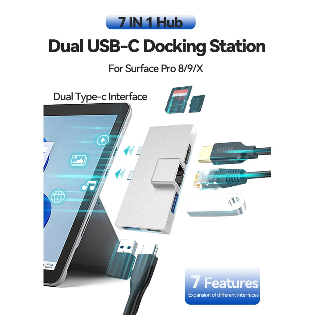 Multi-functional Type-C Docking Station for 8/9/X - ,