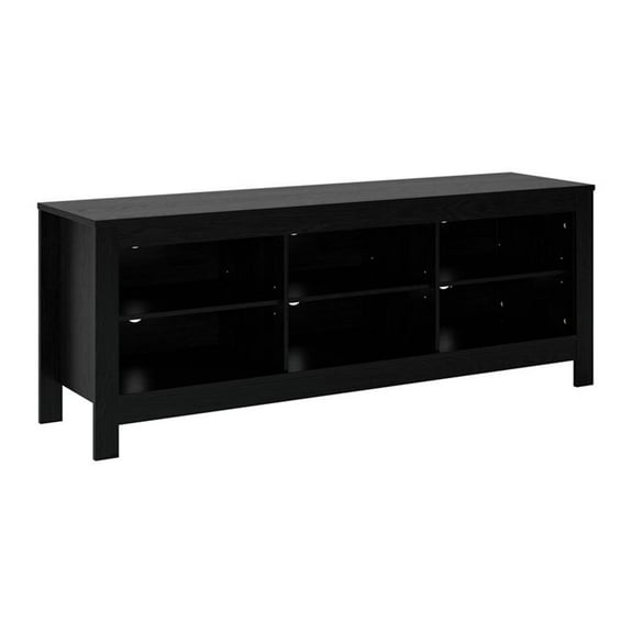 CorLiving Norio Black Engineered Wood Open Shelf TV Stand for TVs up to 85"