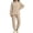 Beige, variant on Women's Plush Fleece Pajama Set Soft Full Zip Up Bed Jacket Fluffy PJs Sets Lounge Sleepwear with Pockets
